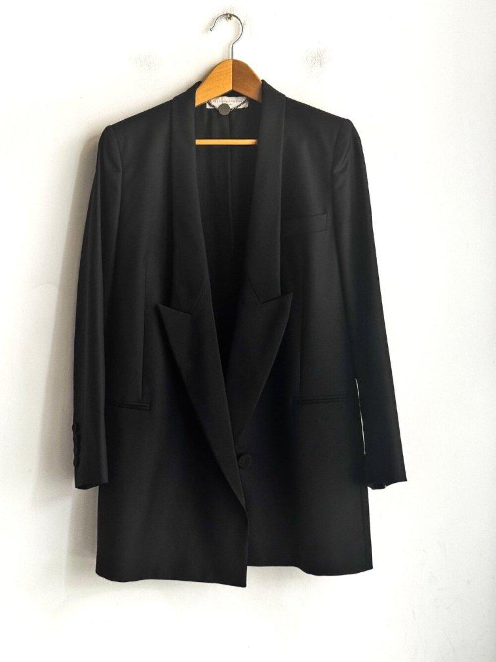 Stella McCartney Holt Renfrew Black Tuxedo Style Blazer 100% 40